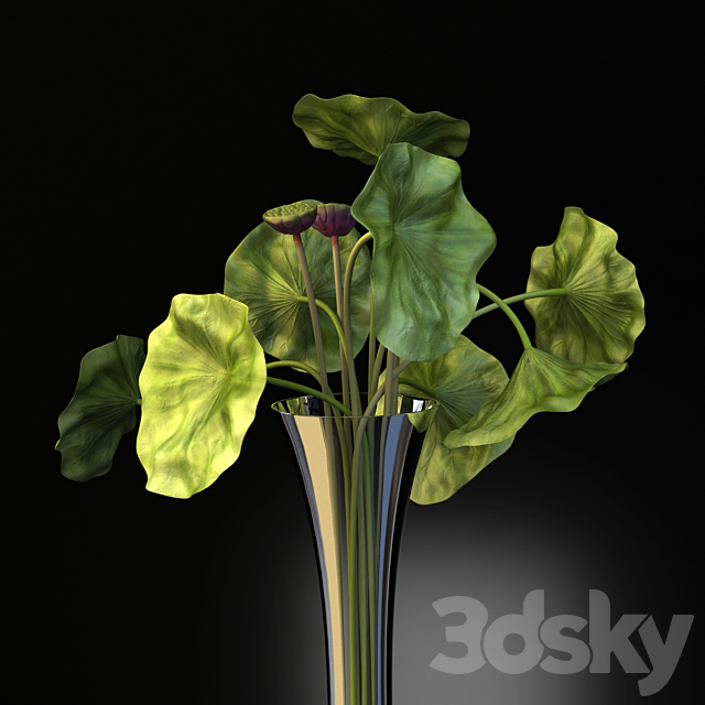 Vase with Lotus. vgnewtrend arrangement 3DSMax File - thumbnail 2