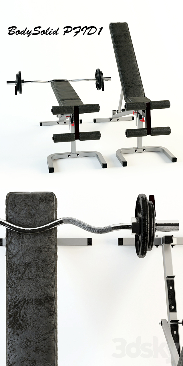 Power bench BodySolid PPB-32X 3d
