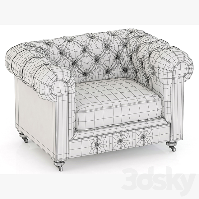Restoration Hardware Kensington Upholstered Chair 3DSMax File - thumbnail 2