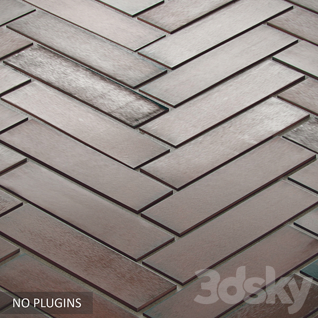 Realistic herringbone tile (no plugins) 3d