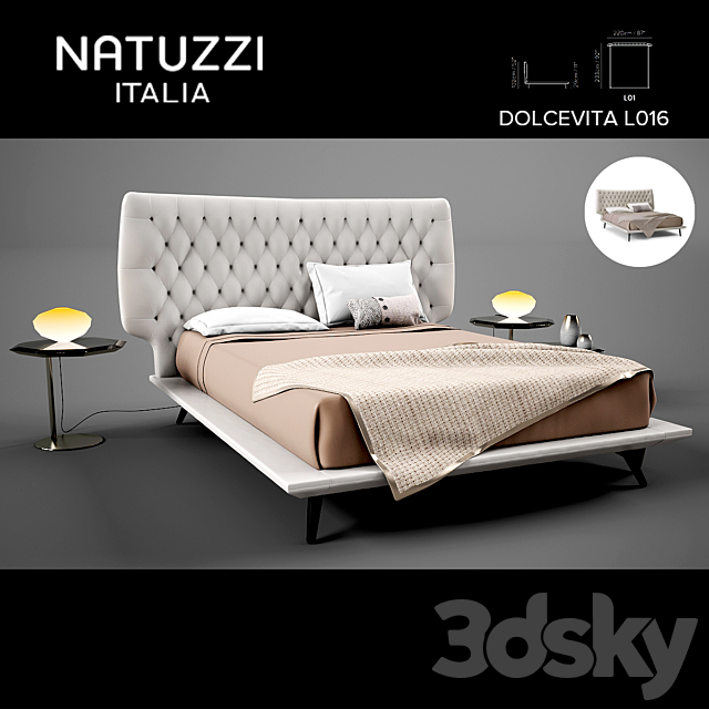 NATUZZI Dolcevita Bed L01 3DSMax File - thumbnail 2