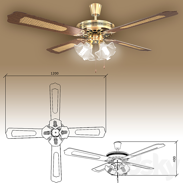 fan Chandelier 3d