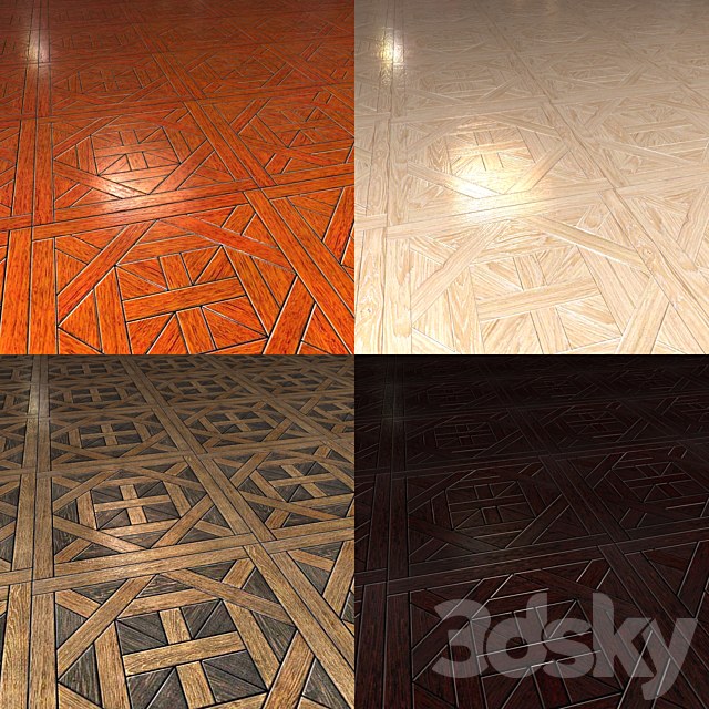 Parquet shield Charleroi (8 colors) 3d