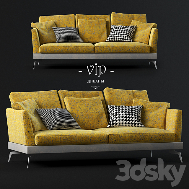 Vip sofas – Skyline modern composite two-seater sofa 3DSMax File - thumbnail 1