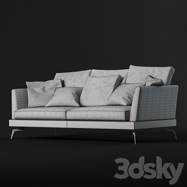 Vip sofas – Skyline modern composite two-seater sofa 3DSMax File - thumbnail 3
