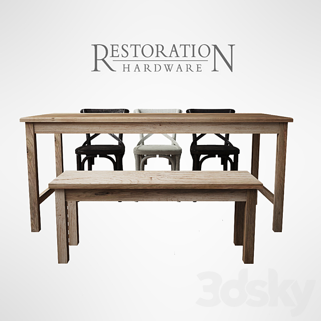 cafe rectangular play table 3d