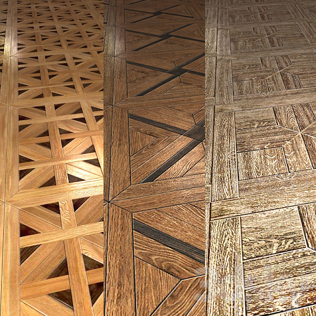 Parquet shield 2 (3 types) 3d