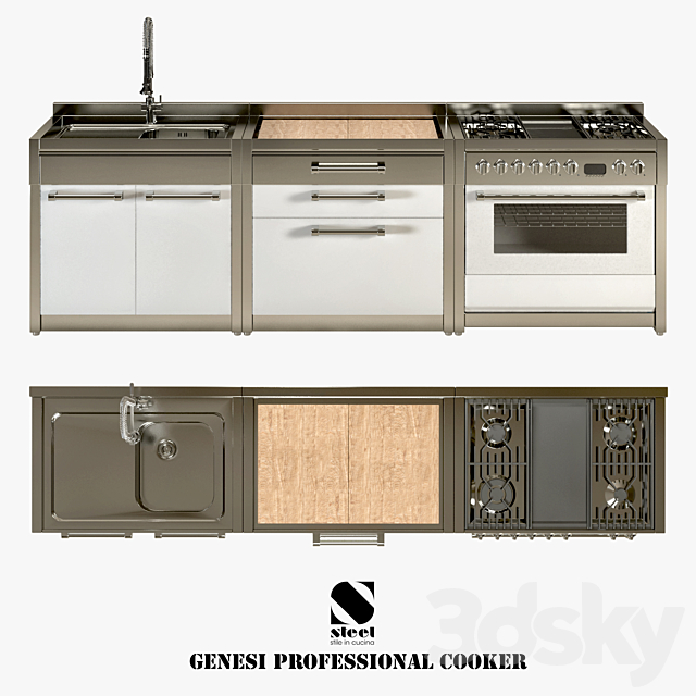 Kitchen equipment Steel 3DSMax File - thumbnail 1