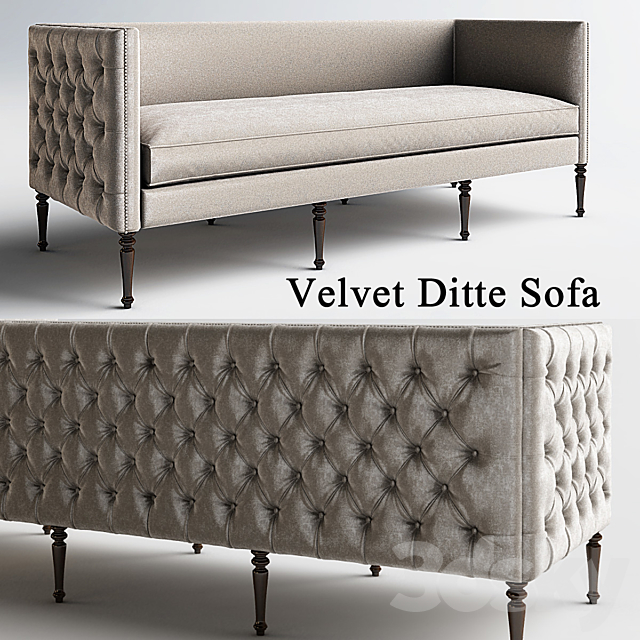 Velvet Ditte Sofa_Emerald sofa 3DSMax File - thumbnail 1