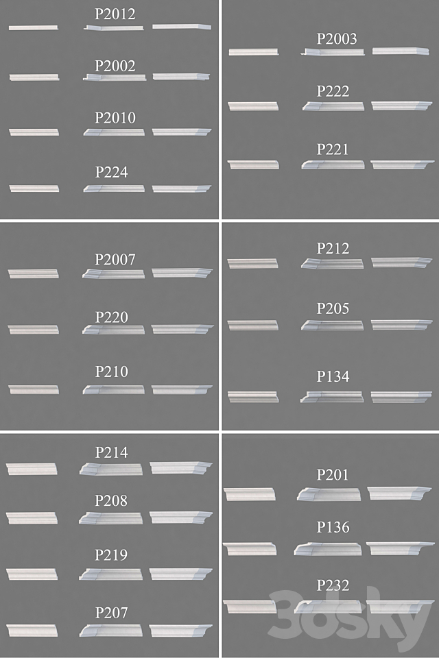 Ceiling cornices Gaudi Decor 3d