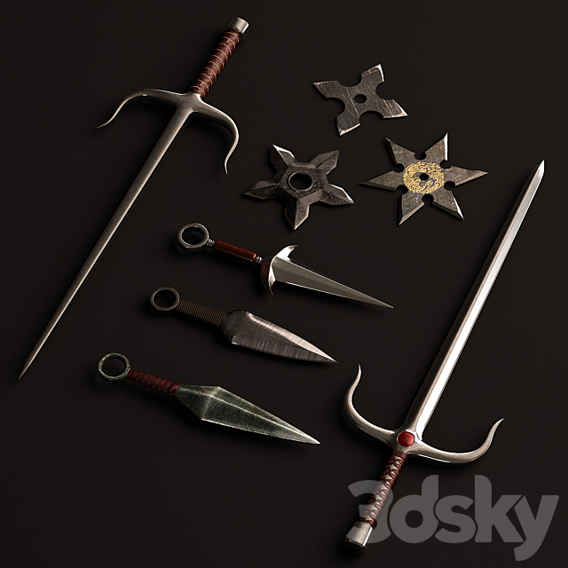 set of weapons for combat iskussva 3DSMax File - thumbnail 2