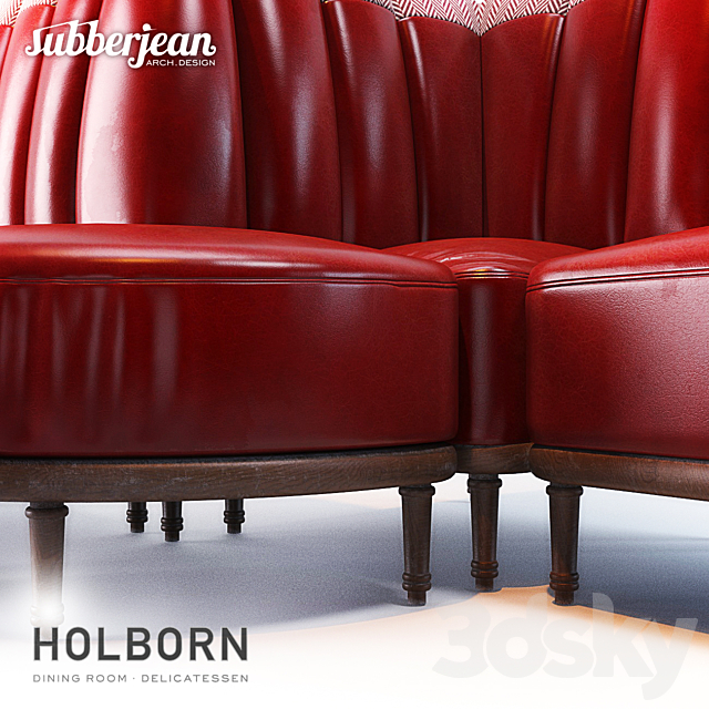 Holborn Dining Lounge Sofa Corners 3DSMax File - thumbnail 3