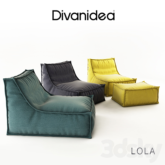 Armchair and pouf Divanidea. Lola 3DSMax File - thumbnail 1