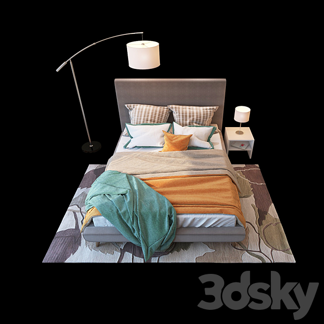 Nixon Upholstered Panel Bed by TOV 3d