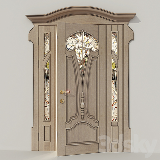 Art Door with stained glass windows 3DSMax File - thumbnail 1