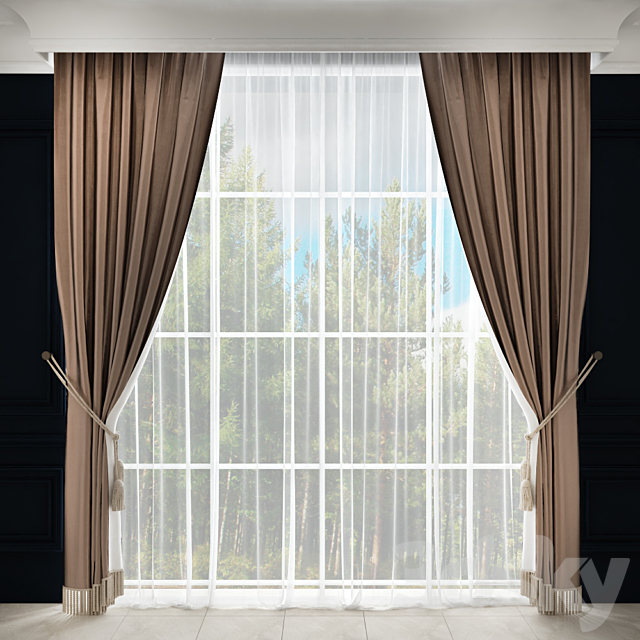 Curtain with fringes and pickup 3DSMax File - thumbnail 1