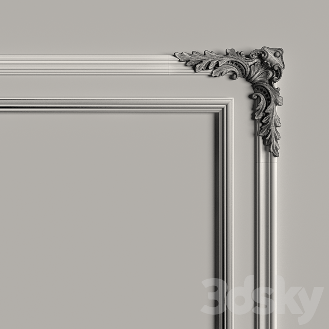 Decorative mirror №8 3DS Max Model - thumbnail 2