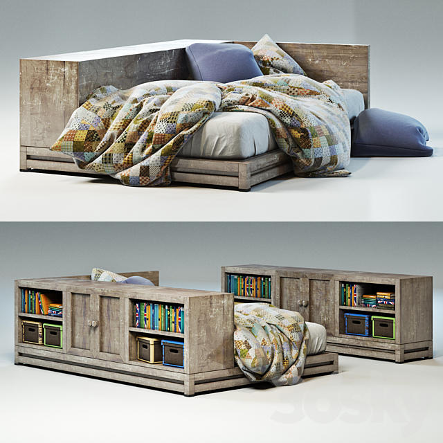 Bed for a teenager 3DSMax File - thumbnail 1