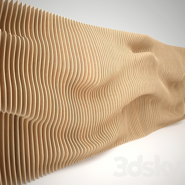 Parametric wall panel of wood Free Download