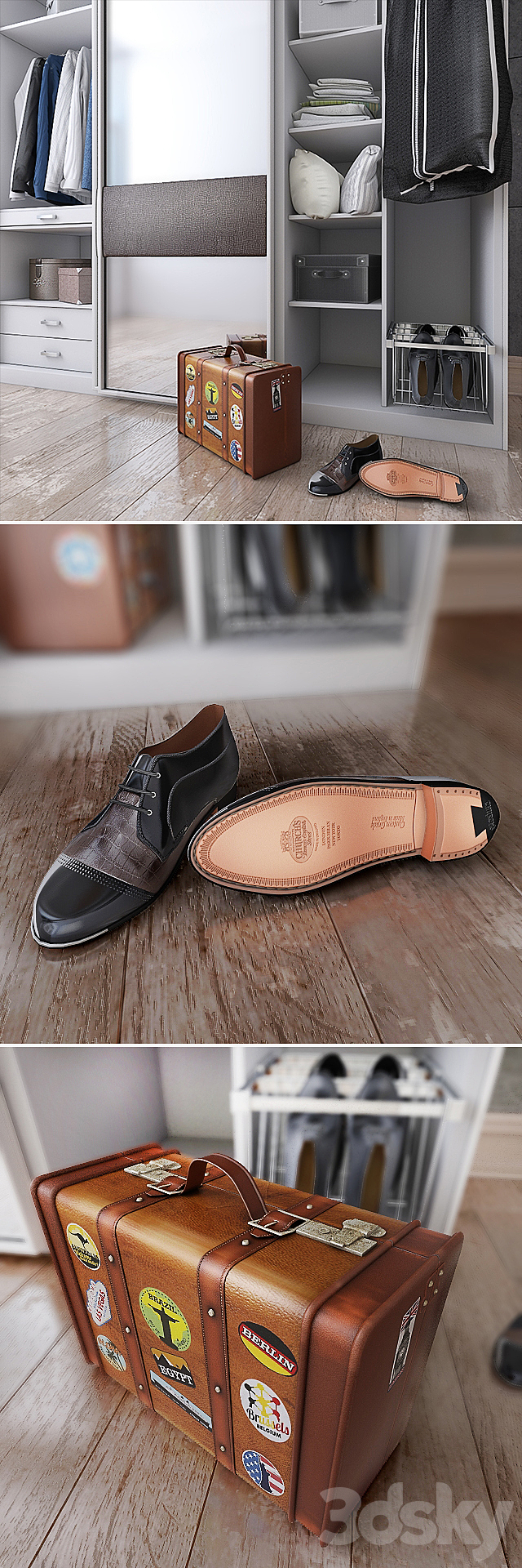 Wardrobe Sevilla with internal content 3d