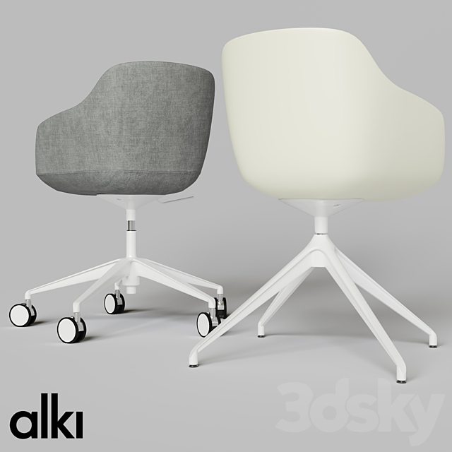 KUSKOA BI | Chair with 5-spoke base 3DSMax File - thumbnail 2