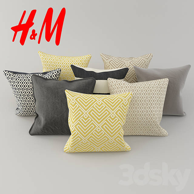 Cushions from H&M Set 1 3DSMax File - thumbnail 1
