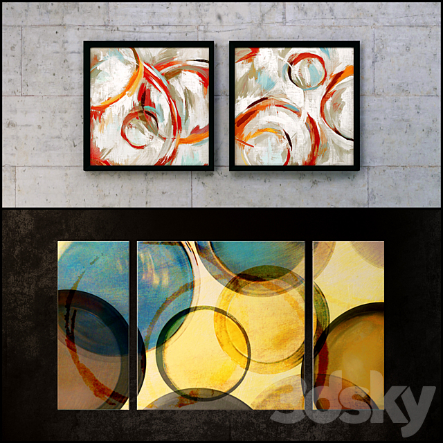 The picture in the frame: a collection of 70. Abstract 3DSMax File - thumbnail 2
