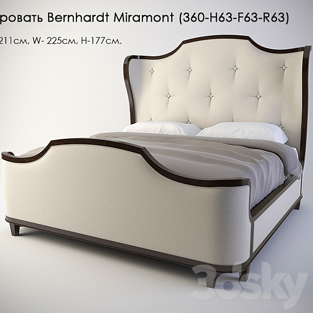 Bed Bernhardt Miramont (360-H63-F63-R63) 3DSMax File - thumbnail 1