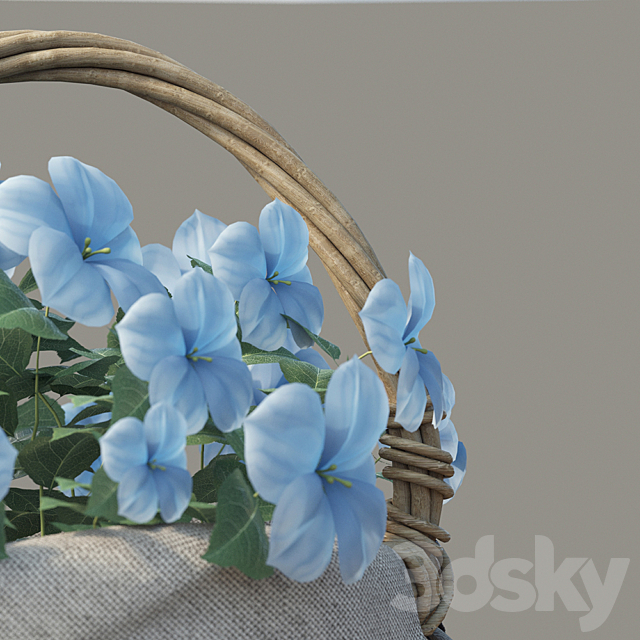 Basket with flowers 3DSMax File - thumbnail 3