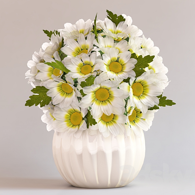 Chrysanthemums in a vase 3DSMax File - thumbnail 1