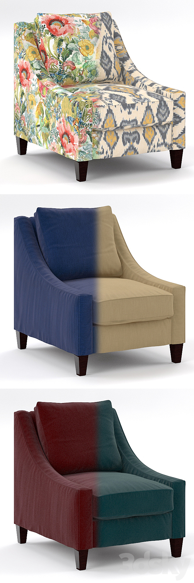 Aiden Upholstered Armchair_Pottery Barn 3d
