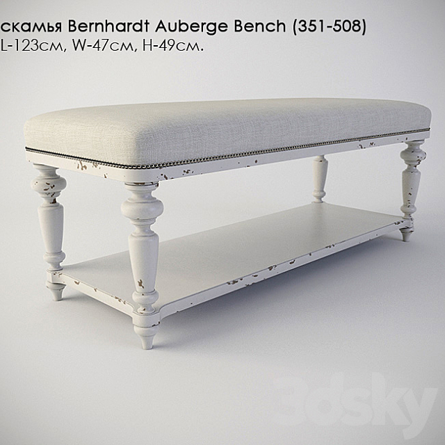 Bench Bernhardt Auberge Bench (351-508) 3DSMax File - thumbnail 1
