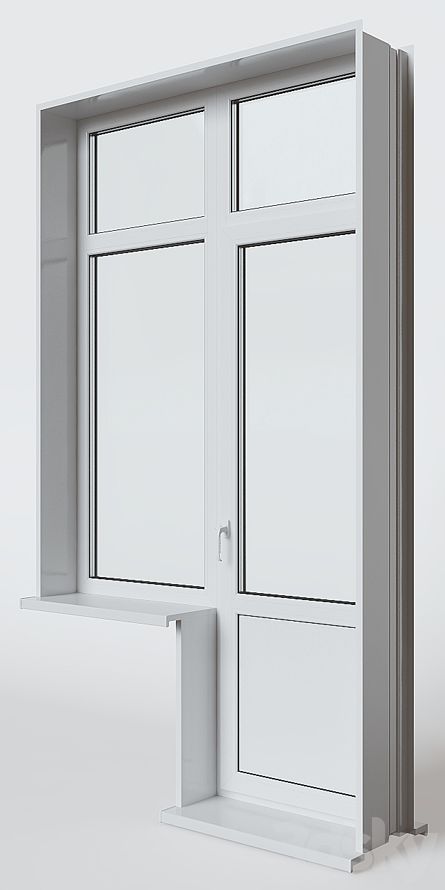 Plastic Window | Balcony door 3d