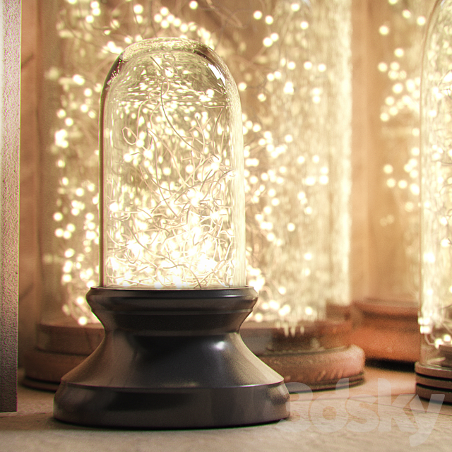 RH French Glass Cloche and Starry string lights 3DSMax File - thumbnail 2