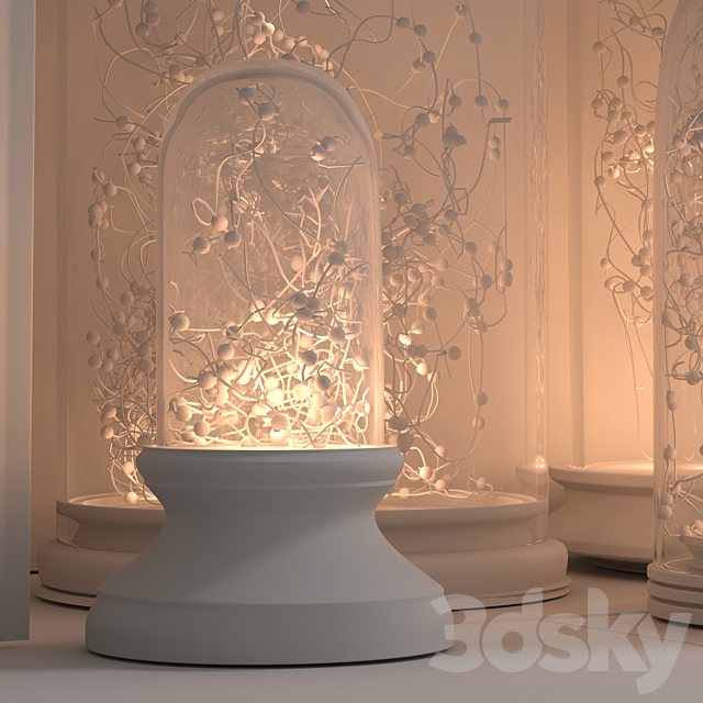 RH French Glass Cloche and Starry string lights 3DSMax File - thumbnail 3