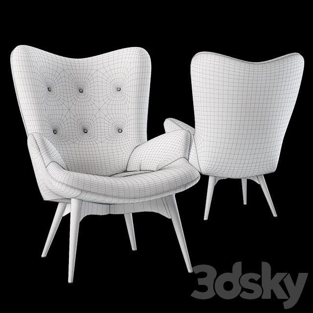 Armchair Contour – Lounge chair Contour 3DSMax File - thumbnail 3