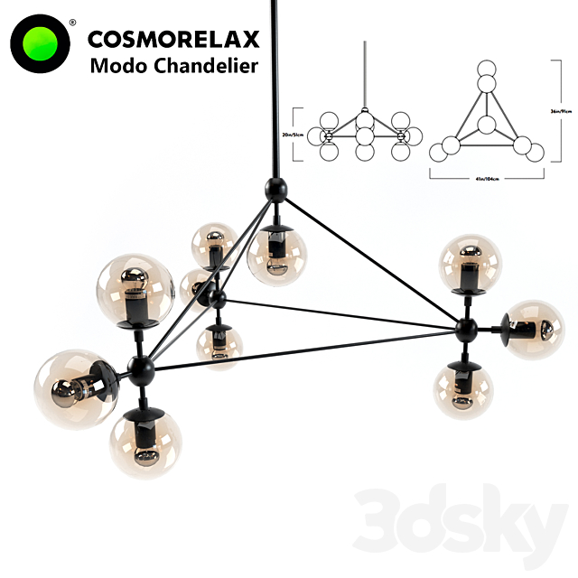 Suspension Modo Chandelier – Cosmorelax Pendant lamp Modo Chandelier 3DSMax File - thumbnail 1