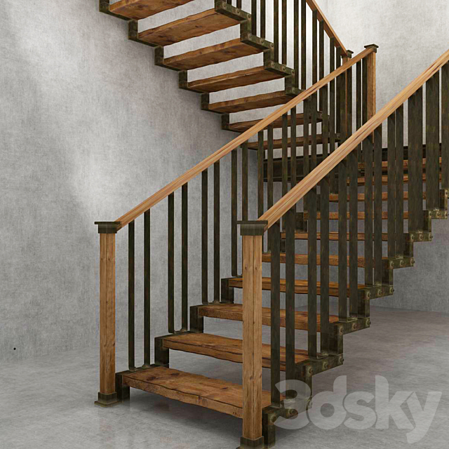 Stairs in the industrial style 3DSMax File - thumbnail 1