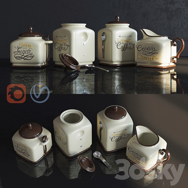 New Coffee Themed Canister 3DSMax File - thumbnail 1