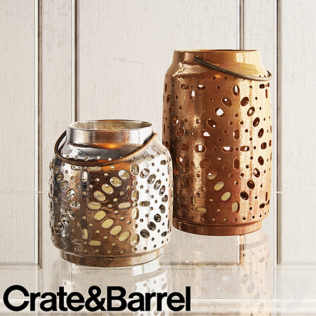 crate & barrel wisteria metallic ceramic lanterns 3DSMax File - thumbnail 1