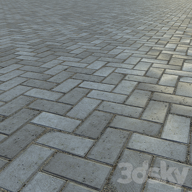 Paving slabs and curb (curb) 3d