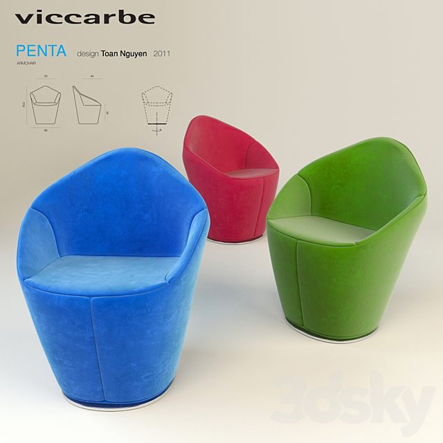 Viccarbe Penta Armchair by Toan Nguyen 3DSMax File - thumbnail 2