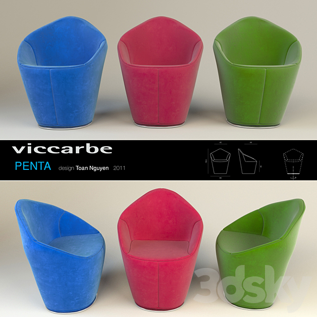 Viccarbe Penta Armchair by Toan Nguyen 3DSMax File - thumbnail 3