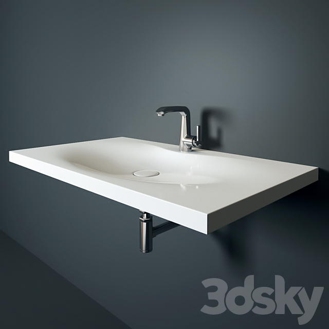 Sink and faucet Bravat Waterfall F173107C 3DSMax File - thumbnail 1