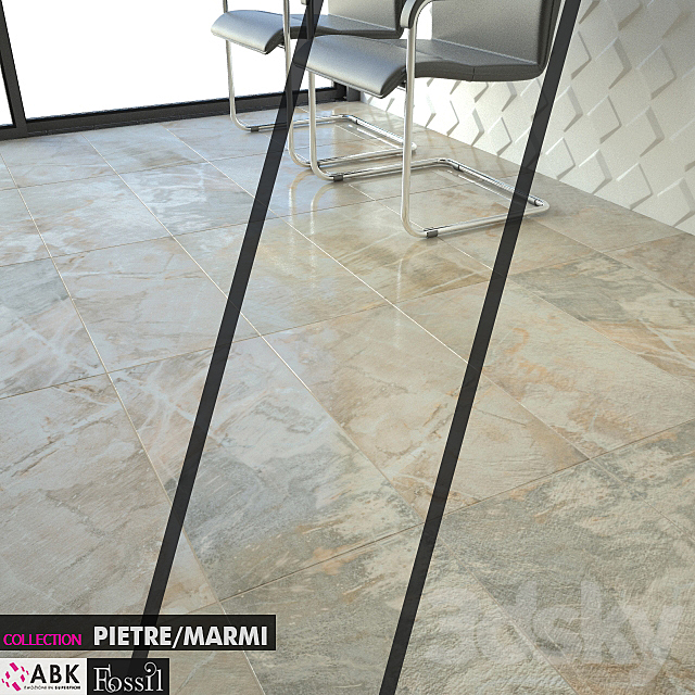 ABK COLLECTION PIETRE MARMI FOSSIL BEIGE 3d