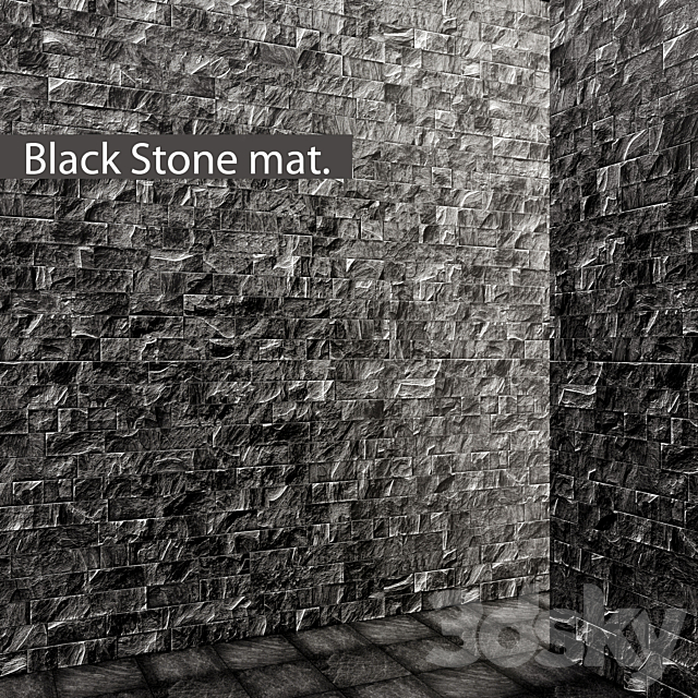 Black Slate. Stone + Tile. slate. stone. stone wall. wild stone 3DSMax File - thumbnail 1