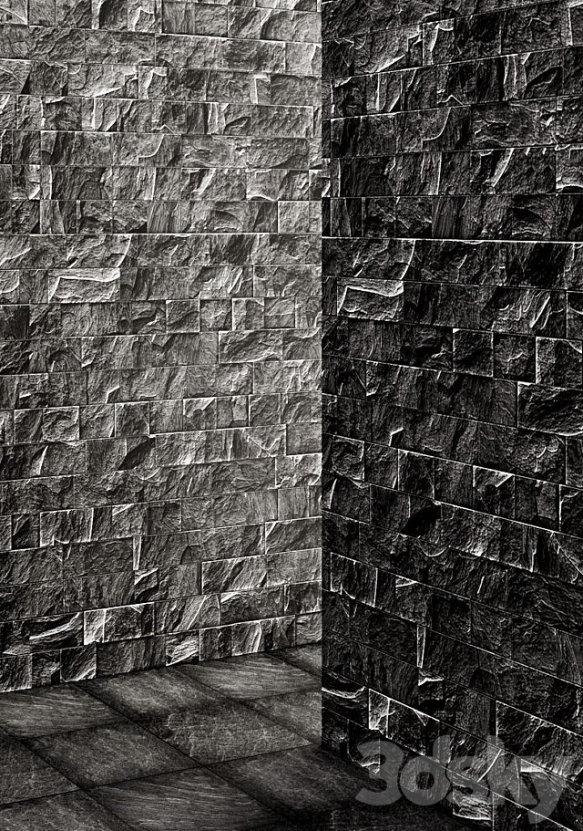 Black Slate. Stone + Tile. slate. stone. stone wall. wild stone 3DSMax File - thumbnail 3