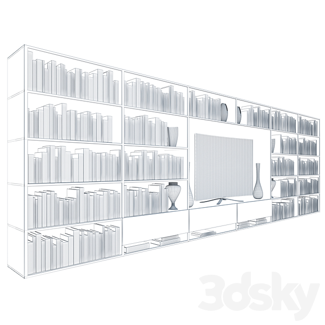 bookshelves 3DSMax File - thumbnail 3