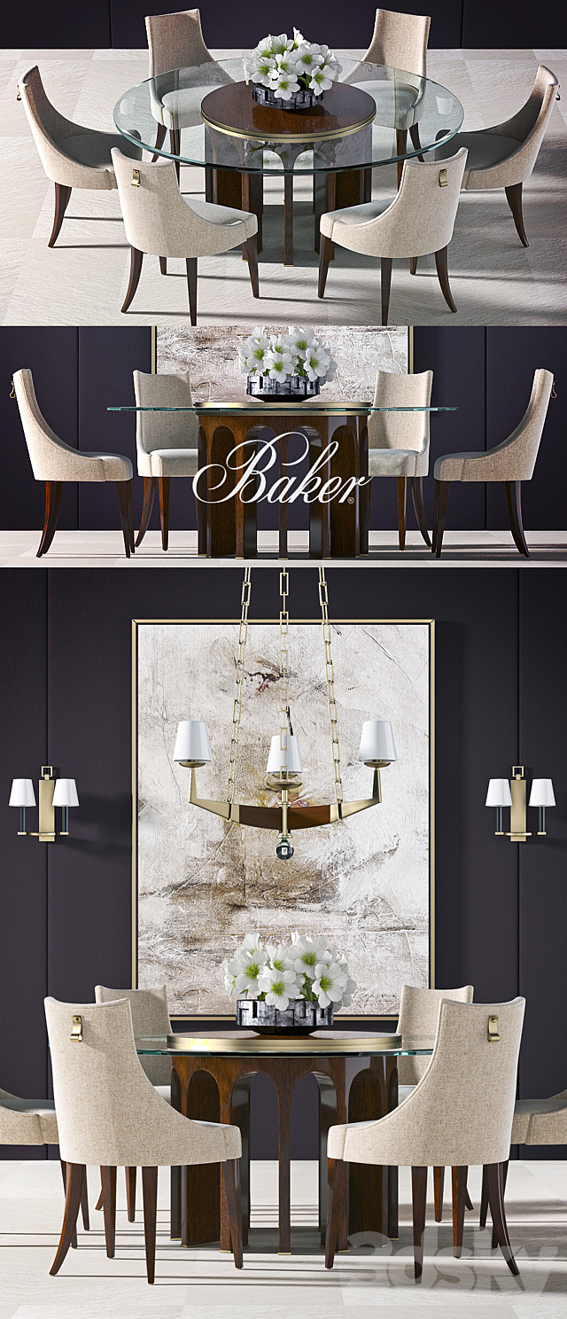 BAKER DINING TABLE 3d
