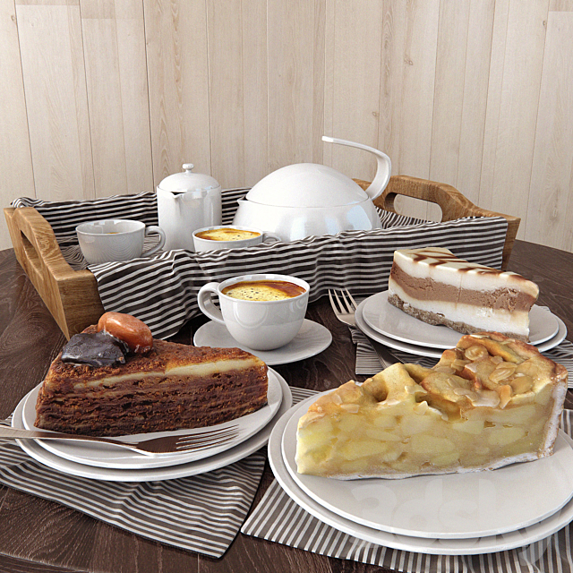 Coffee with cake 3DSMax File - thumbnail 1